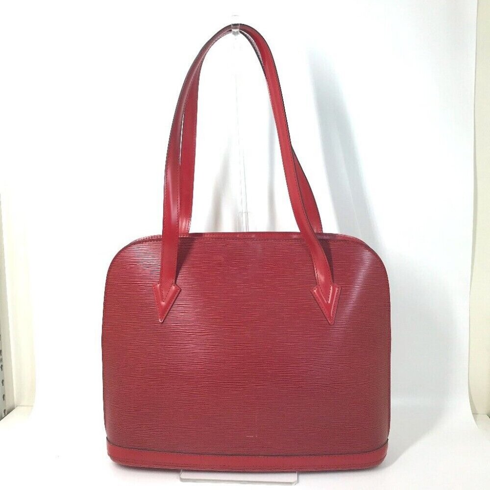 LOUIS VUITTON Epi Lussac Shoulder Shoulder Bag Epi Leather Red